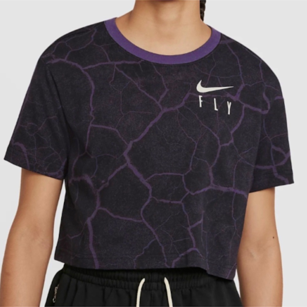 New Nike Swoosh Fly Crop Tee XS